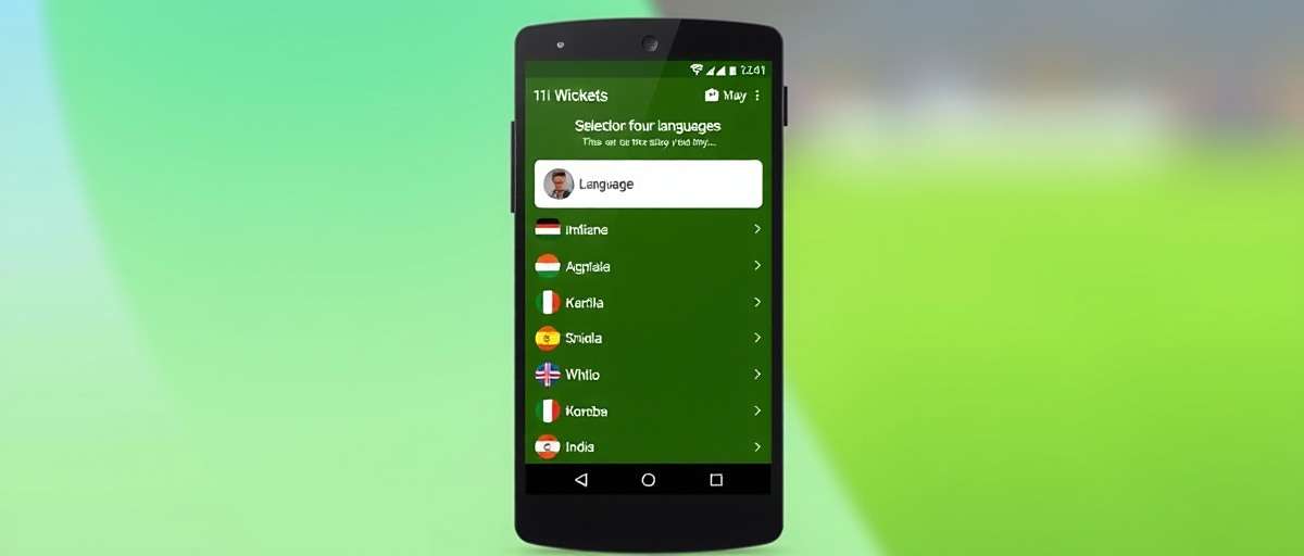 11Wickets Regional Language Support 11Wickets app showing language selection screen with various Indian languages